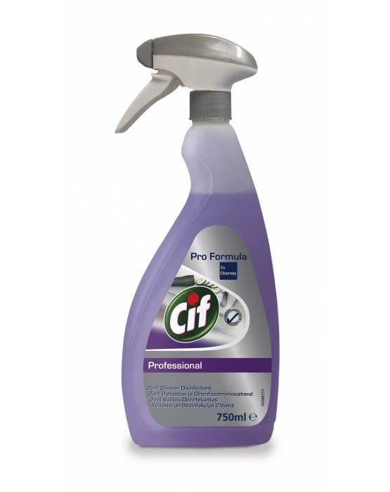 Butelka ze spryskiwaczem preparatu Cif 2in1 Disinfectant